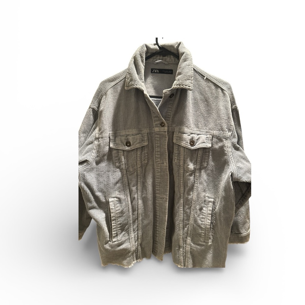 Zara Light Gray Textured Jacket